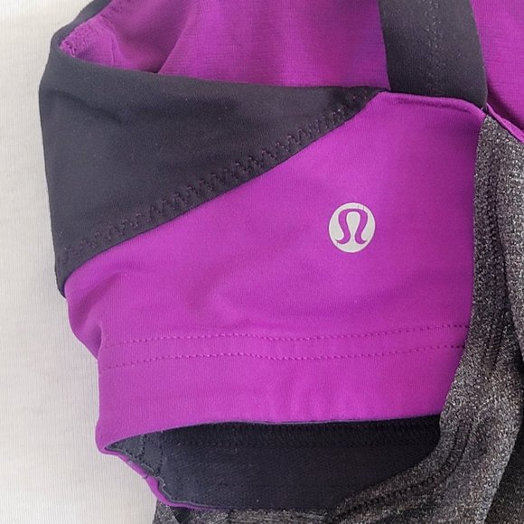 Lululemon Rest Less Tank Top Womens 6 Purple Gray Black BIB Wide Straps - Picture 8 of 12